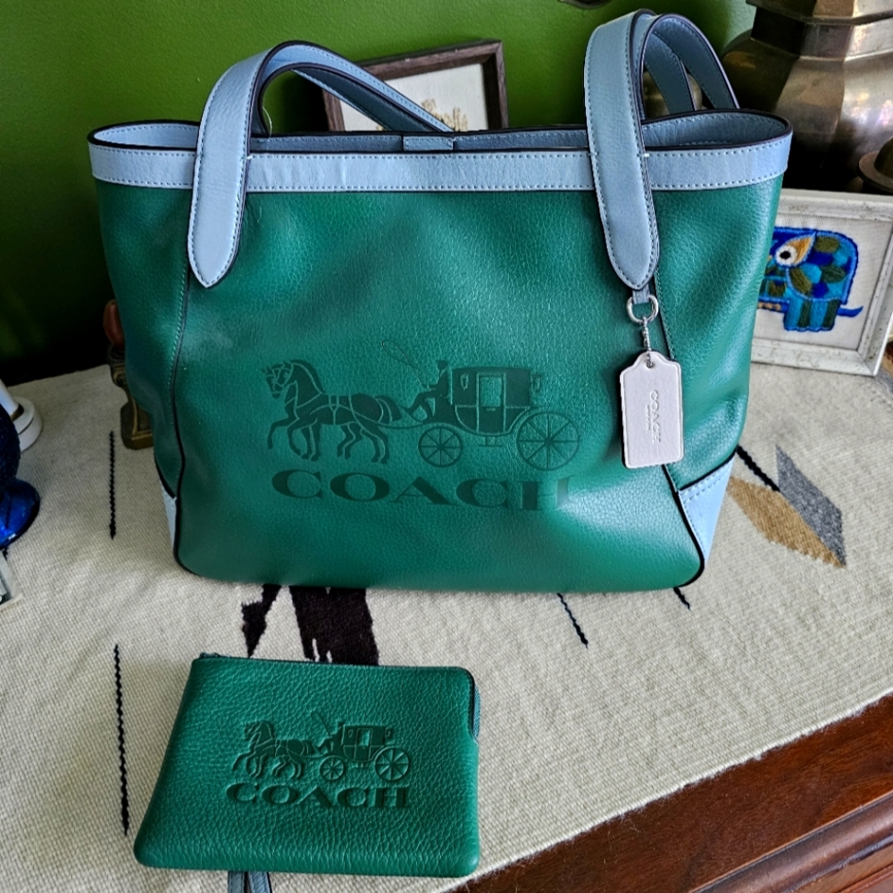 Coach purse with matching wallet.
